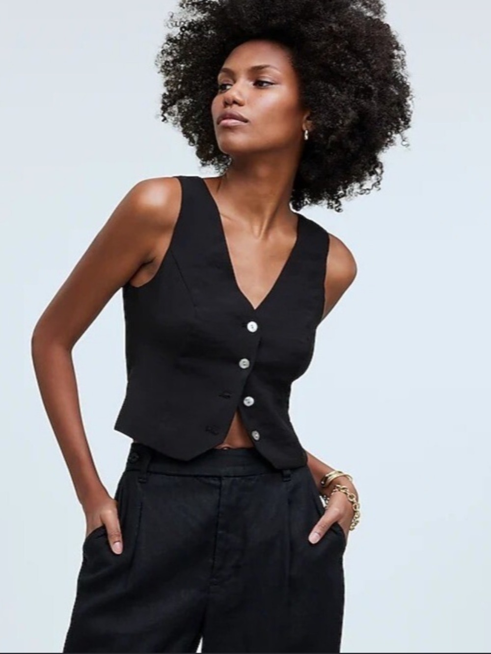 NWT Madewell Katrina Cropped Vest Top in Softdrape